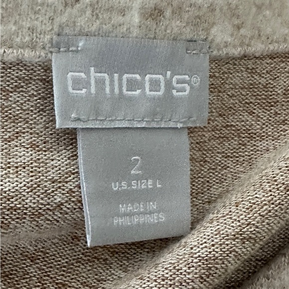 NWT Chico’s Soft Knit Cozy Knit Oatmeal Pullover Tee L - Picture 5 of 6